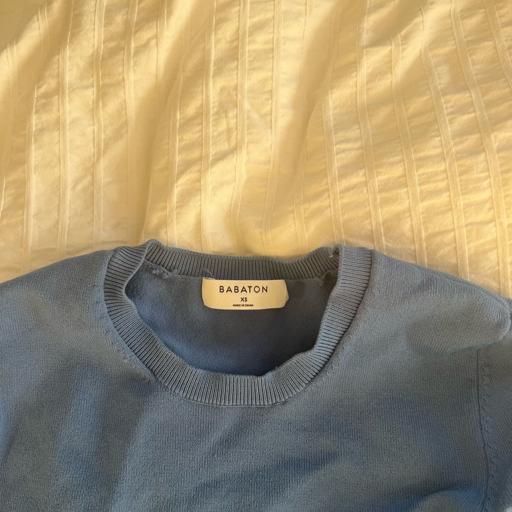 Aritzia Babaton Sculpt Knit Blue Long Sleeve XS
